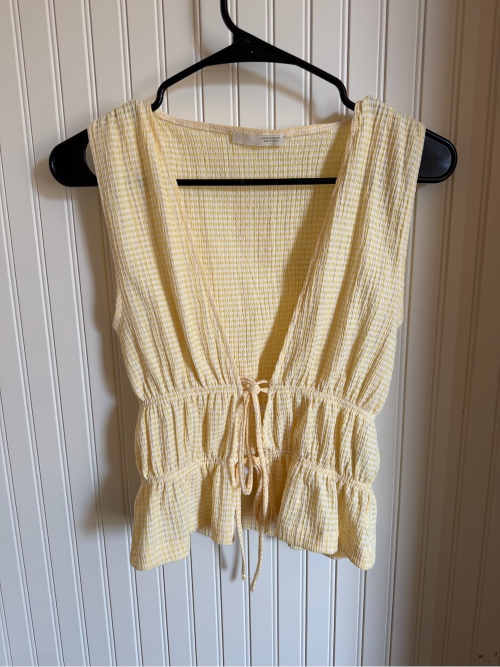 Zara Light Yellow Smocked Waist Camisole